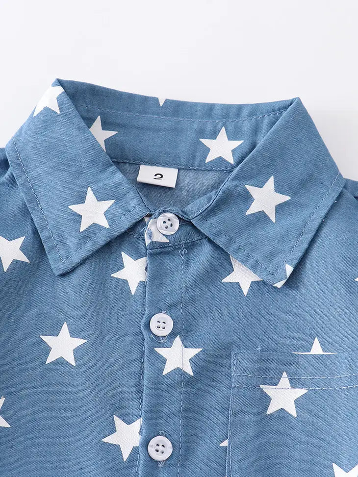 Navy Star Pocket Shirt