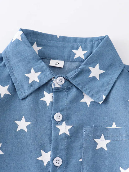 Navy Star Pocket Shirt