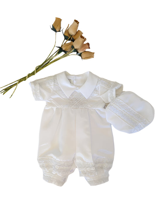 Boys christening rumper