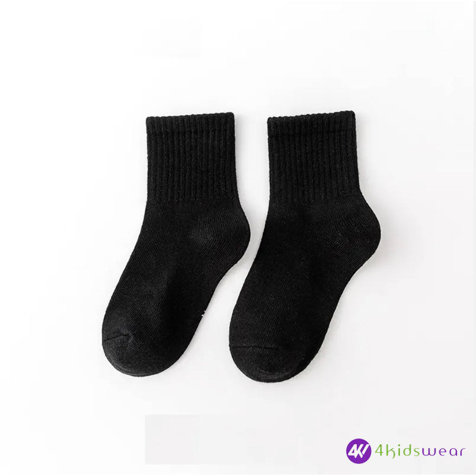 2023 New High Quality Children Pure Cotton Students School Socks Sports White Kids Socks for Boys Girls