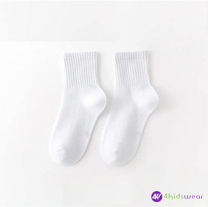 2023 New High Quality Children Pure Cotton Students School Socks Sports White Kids Socks for Boys Girls