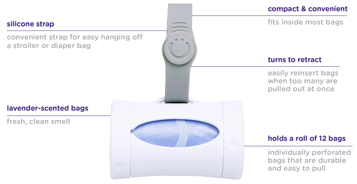 White On-The-Go Bag Dispenser