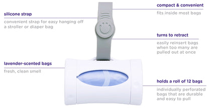 White On-The-Go Bag Dispenser