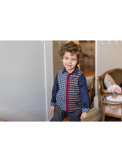 Set of Grey Pants and Plaid Shirt