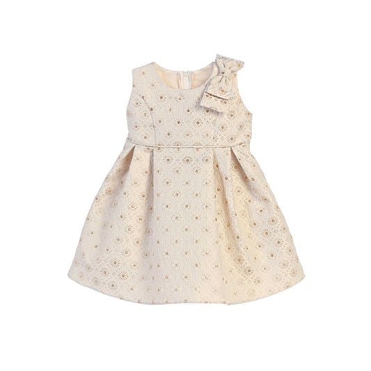 Circle Floral Pleated Jacquard Baby Girl Dress