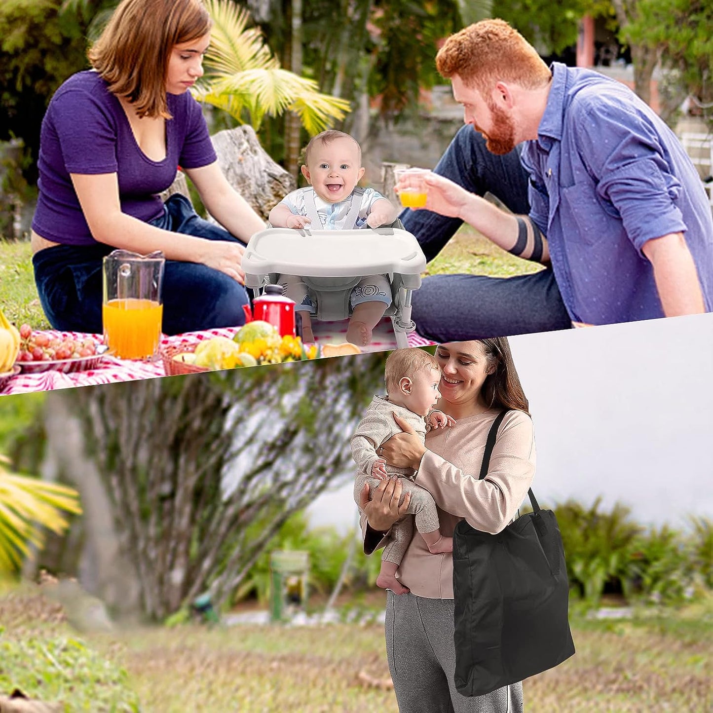 Free Standing Floor Seat 3 in 1 Baby Booster High Chair with Tray Feeding Seat for Table Hook On Chair