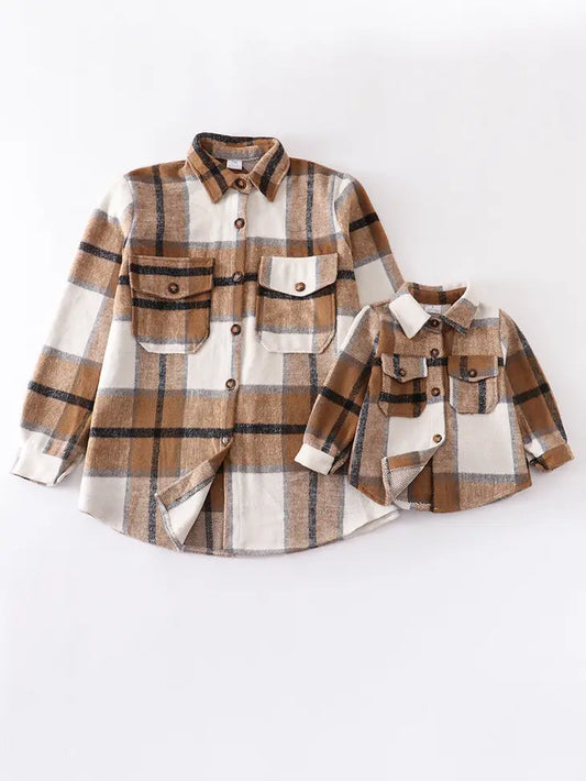 Mustard Plaid Cardigan Mommy & Me Top