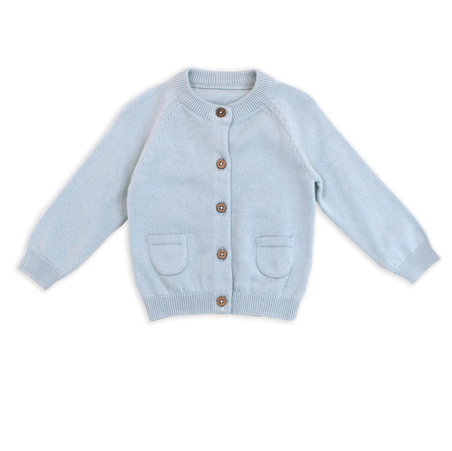 Milan Pastel Baby Button Cardigan Sweater (Organic Cotton)