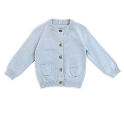 Milan Pastel Baby Button Cardigan Sweater (Organic Cotton)