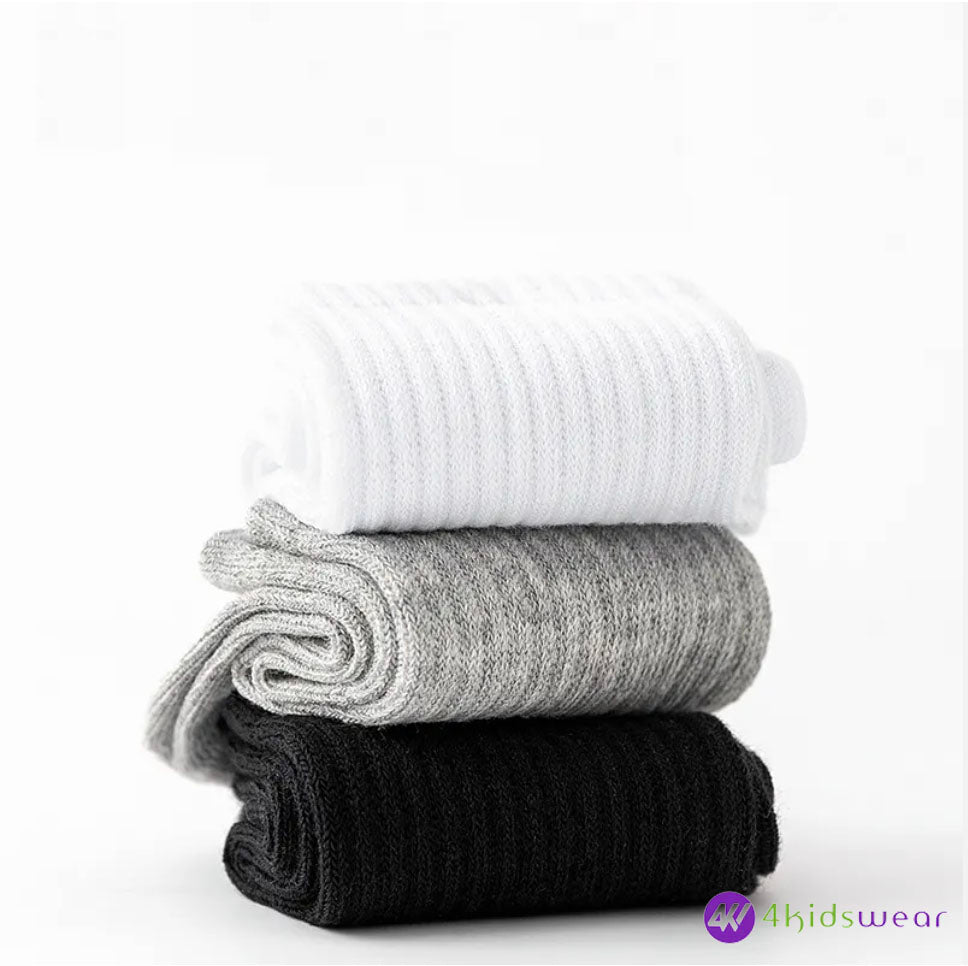 2023 New High Quality Children Pure Cotton Students School Socks Sports White Kids Socks for Boys Girls