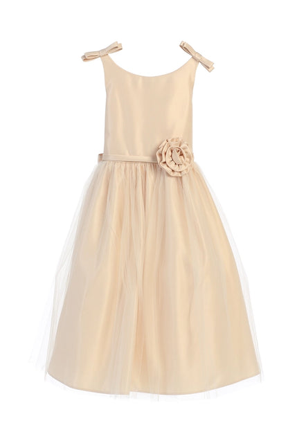 Satin & Tulle with Double Bow Shoulder