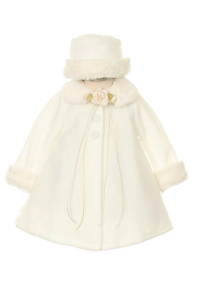 *Sale* Fleece Cape-Style Baby Coat with Matching Hat