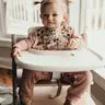 Flower Print Silicone Bib with Crumb Catcher