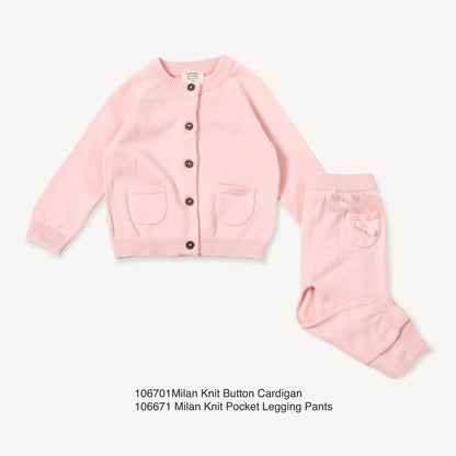 Milan Pastel Baby Button Cardigan Sweater (Organic Cotton)