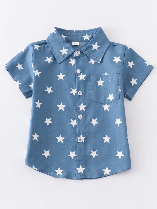 Navy Star Pocket Shirt
