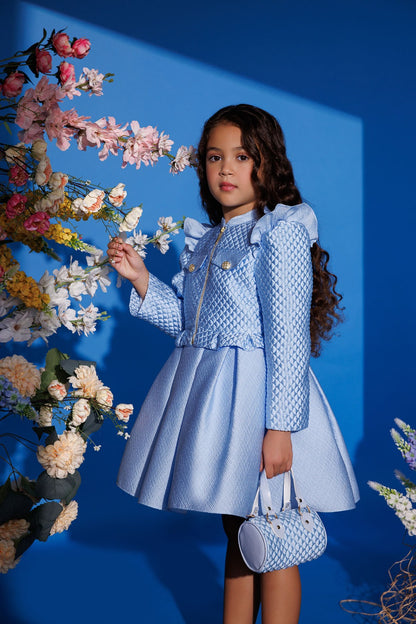 Blue dress and jacket set for girls