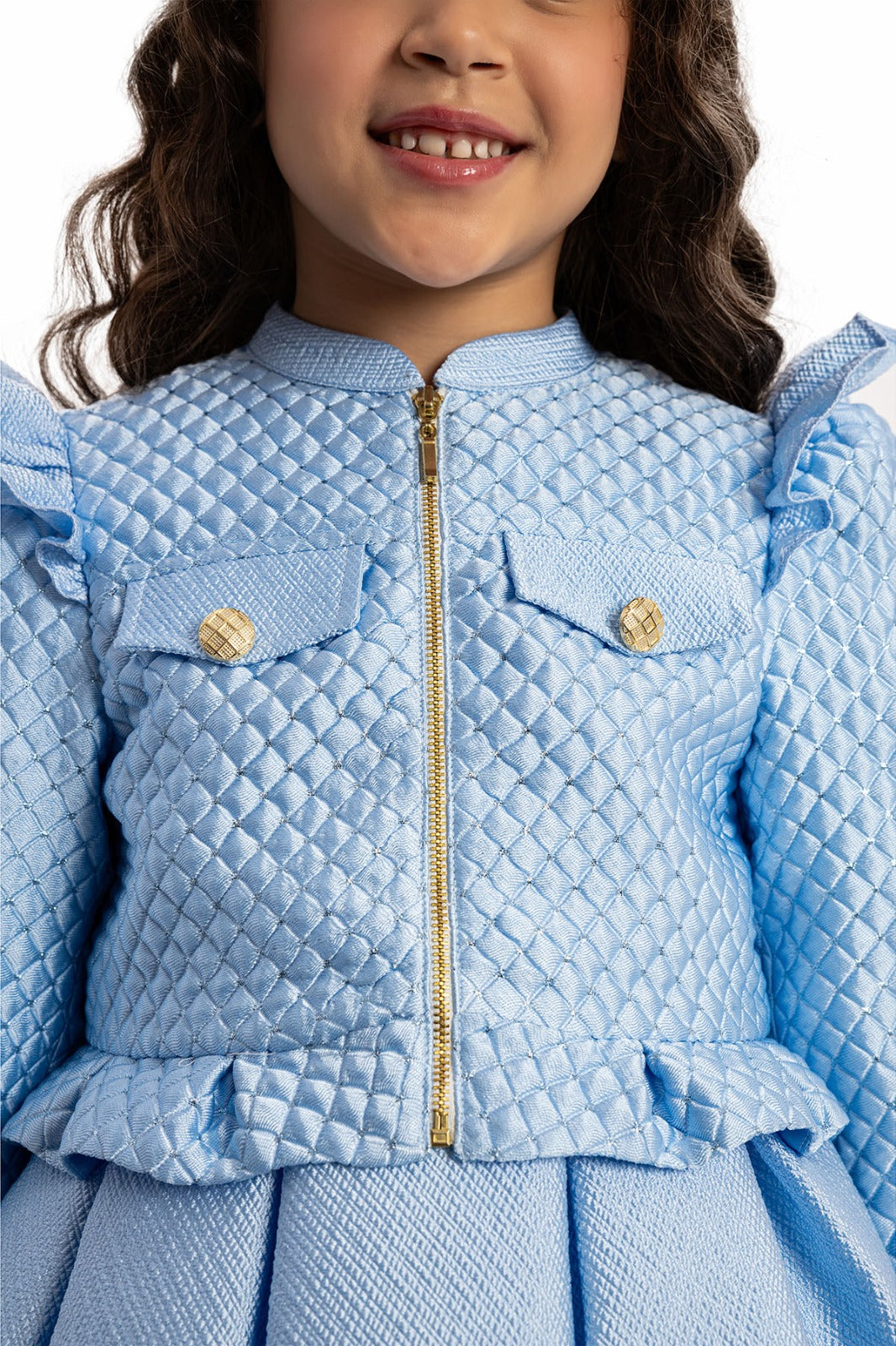Blue dress and jacket set for girls