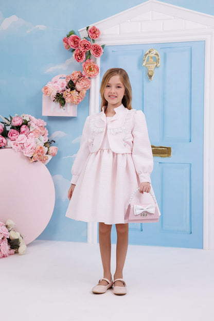 Light pink dress and jacket set
