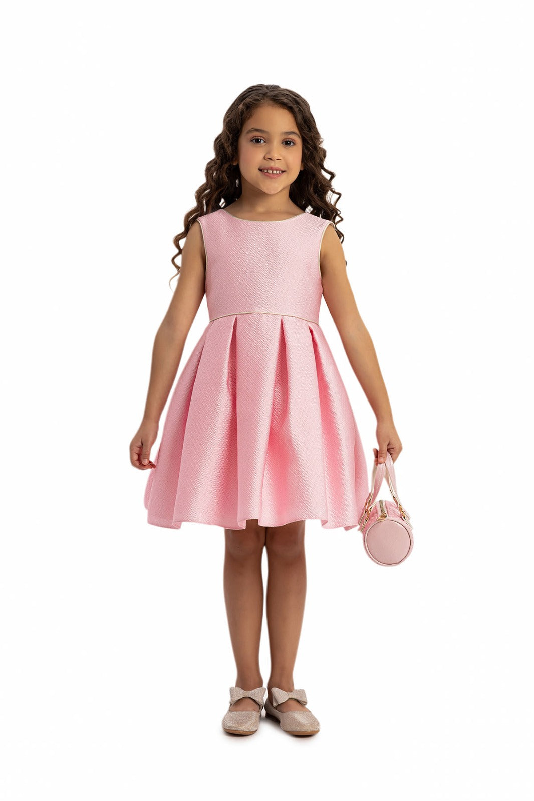 Pink First Communion Dress with Elegant Quilted Jacket