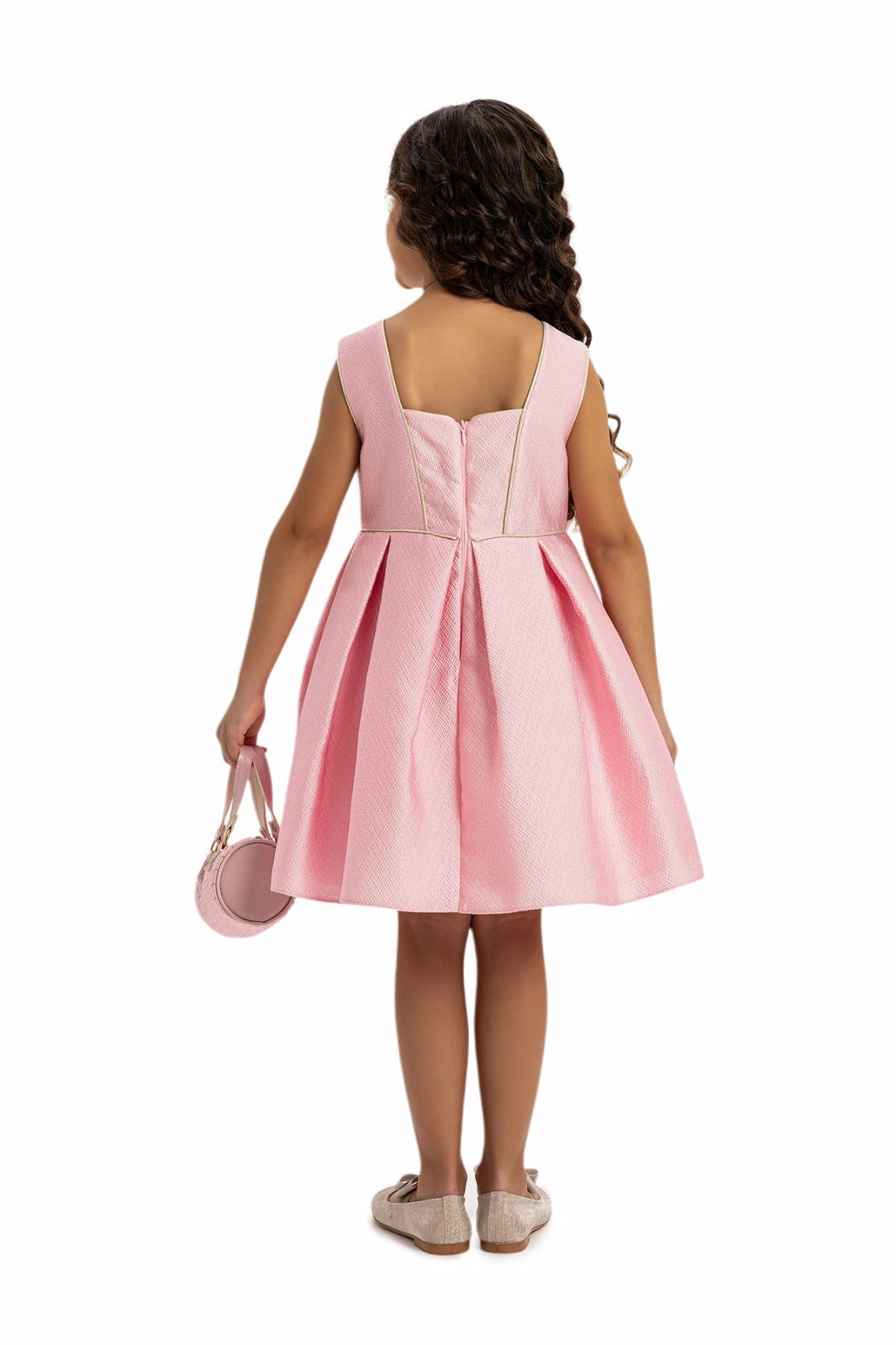 Pink First Communion Dress with Elegant Quilted Jacket