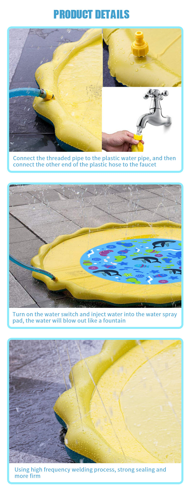 Sprinkle and splash play mat spray water mat kids play outdoor splash pad