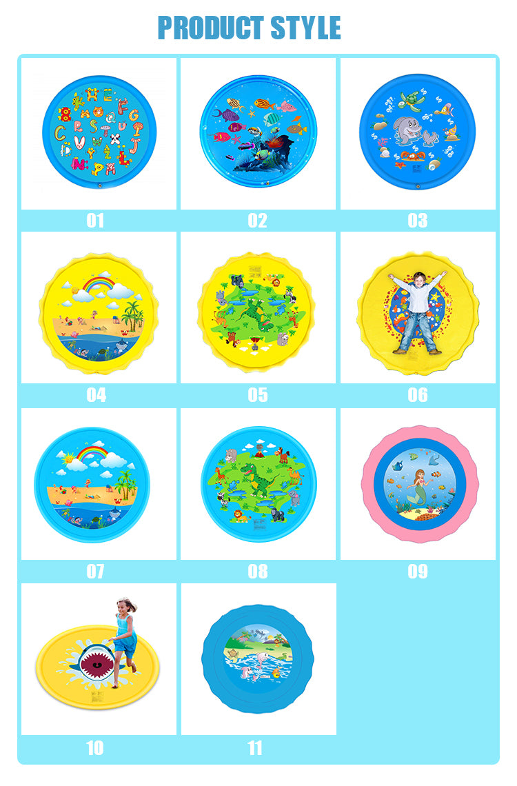 Sprinkle and splash play mat spray water mat kids play outdoor splash pad