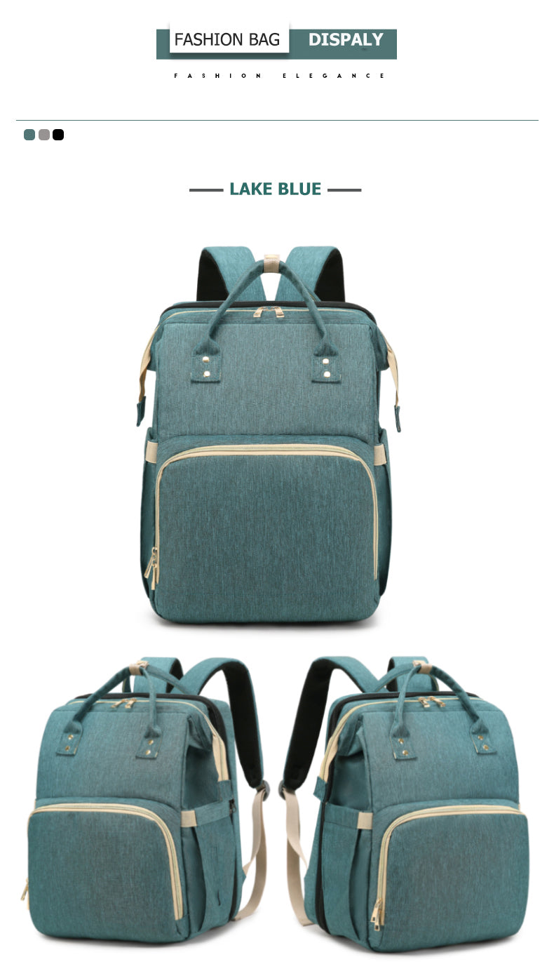 Green - Fashion Design Baby Bag Portable & Movable Mommy Backpack Bag Hanging Storage Sleeping Bag