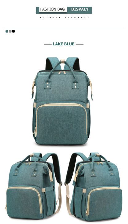 Green - Fashion Design Baby Bag Portable & Movable Mommy Backpack Bag Hanging Storage Sleeping Bag