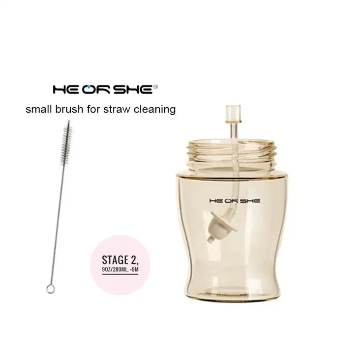 Heorshe food grade bpa free baby sippy cup replacement weighted straw with cleaner