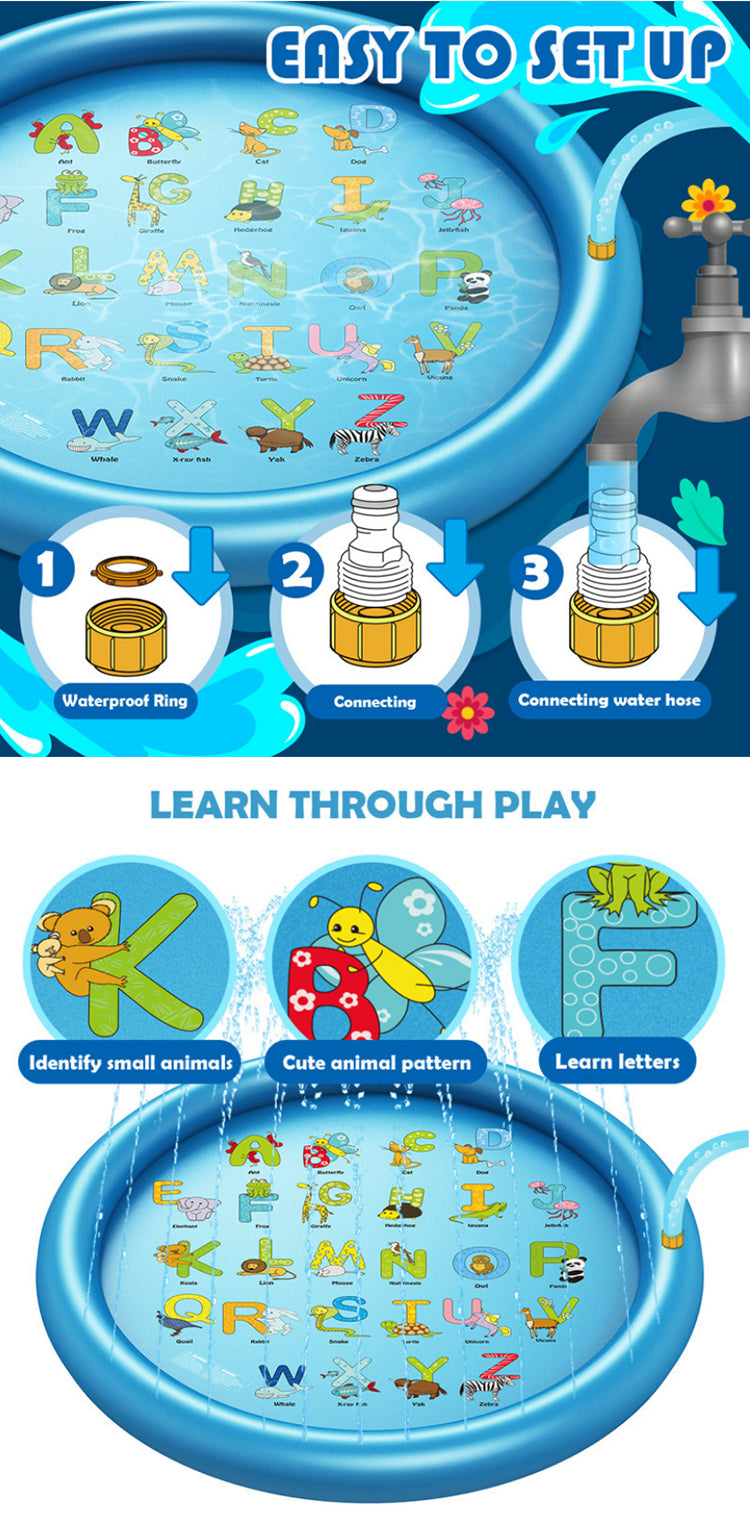 Sprinkle and splash play mat spray water mat kids play outdoor splash pad