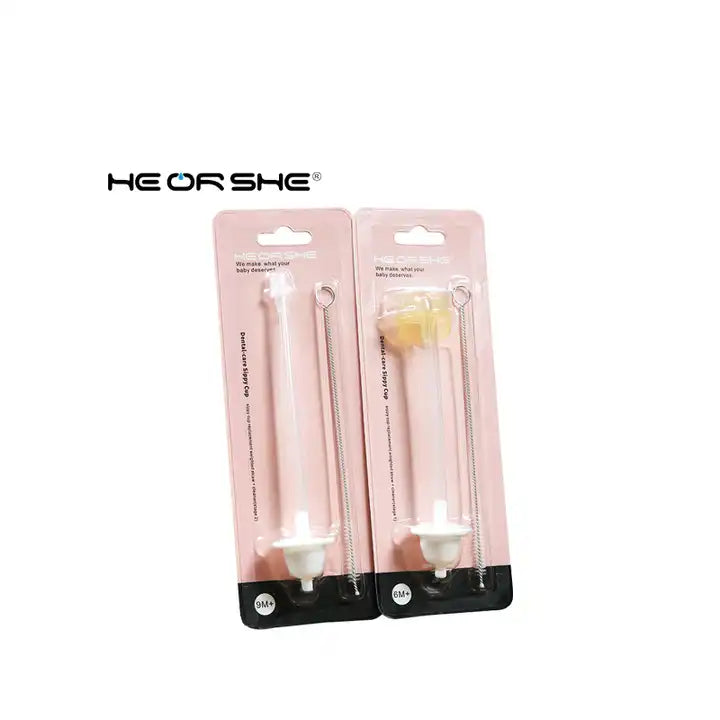 Heorshe food grade bpa free baby sippy cup replacement weighted straw with cleaner