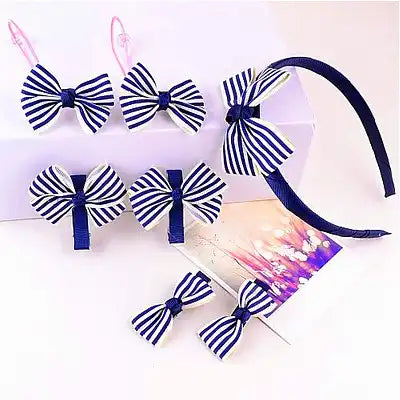 7Pcs Headwear Set Kids Baby Bows Headbands Hair Clips for Girls Barrettes Elastic Hair Bands Baby girl Hair Accessories