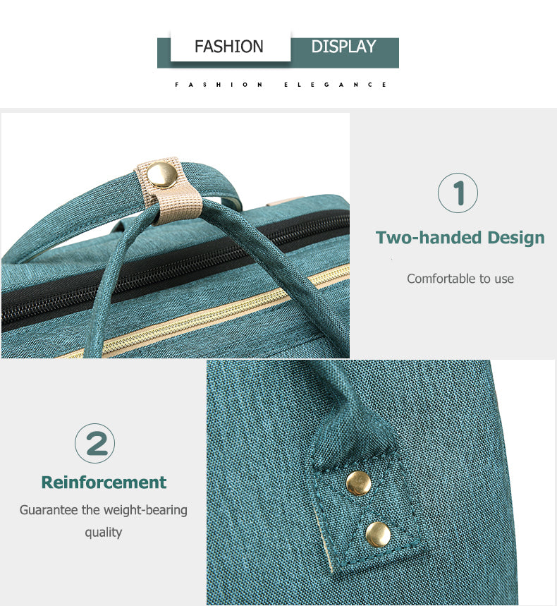 Green - Fashion Design Baby Bag Portable & Movable Mommy Backpack Bag Hanging Storage Sleeping Bag
