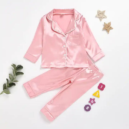 Pajamas Children Sleepwear Long Sleeved Kids Tracksuit for Spring and Autumn unisex