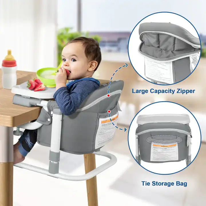 For 6-24 months 3 in 1 Floor Seat For Baby Sit Up, Hook On Chair For Table, Feeding Seat High Chair
