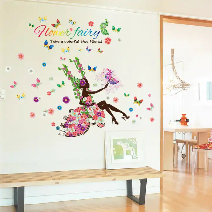 Colorful Flower Animal Unicorn Wall Sticker 3D Art Decal Sticker Child Room Nursery Wall Decoration Home Decor