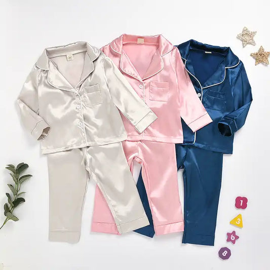 Pajamas Children Sleepwear Long Sleeved Kids Tracksuit for Spring and Autumn unisex