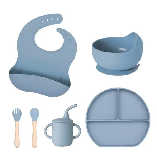 Baby Feedings Tableware Set Supplies 100% Food Grade Bpa Free Silicone Dinnerware Baby Bowl with Suction