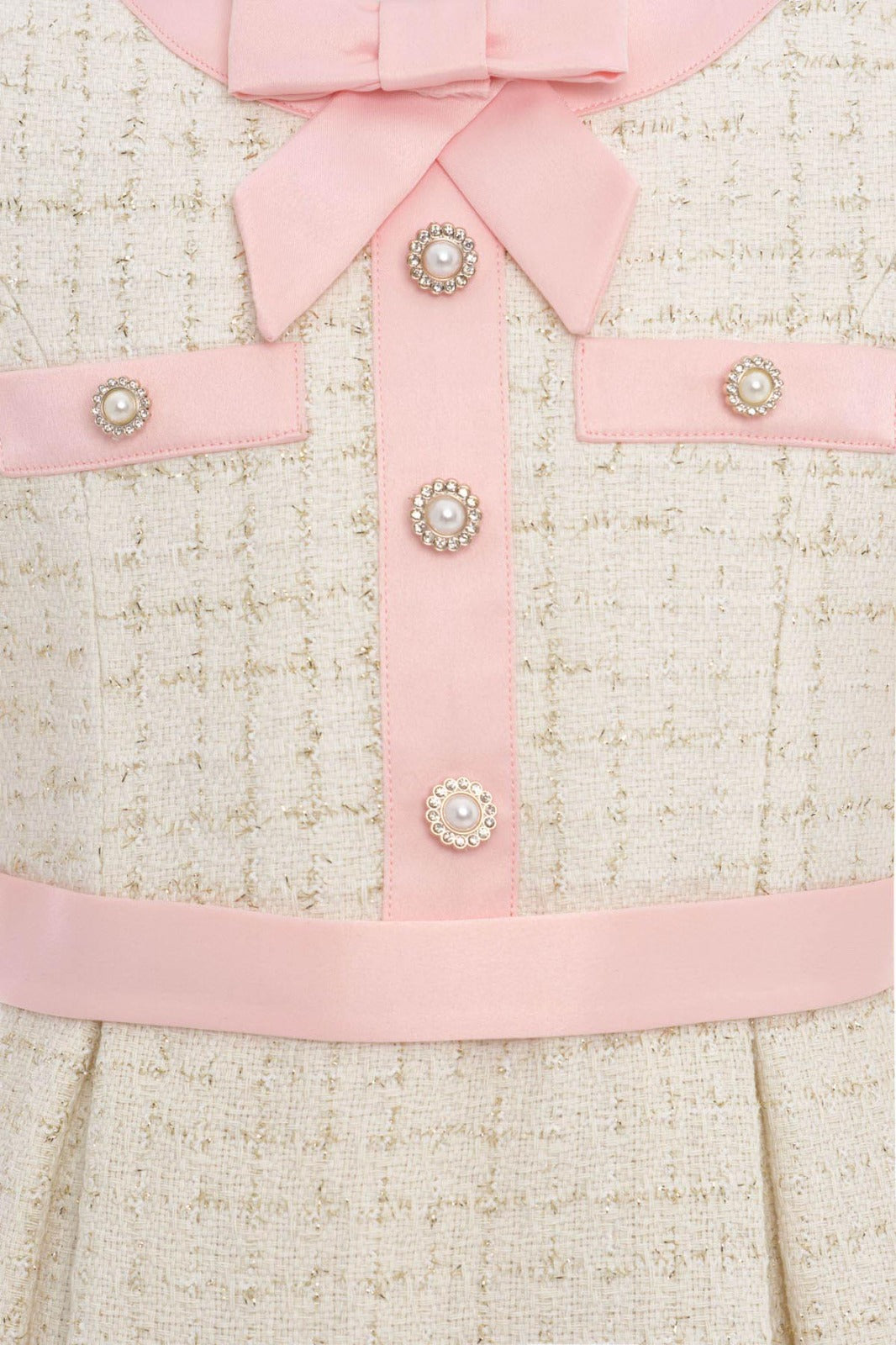 Pink dress and jacket set for girls, classic elegance