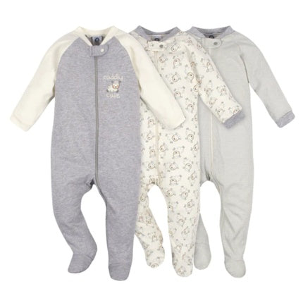 3-Pack Baby Neutral Cuddly Sheep Organic Sleep N' Plays