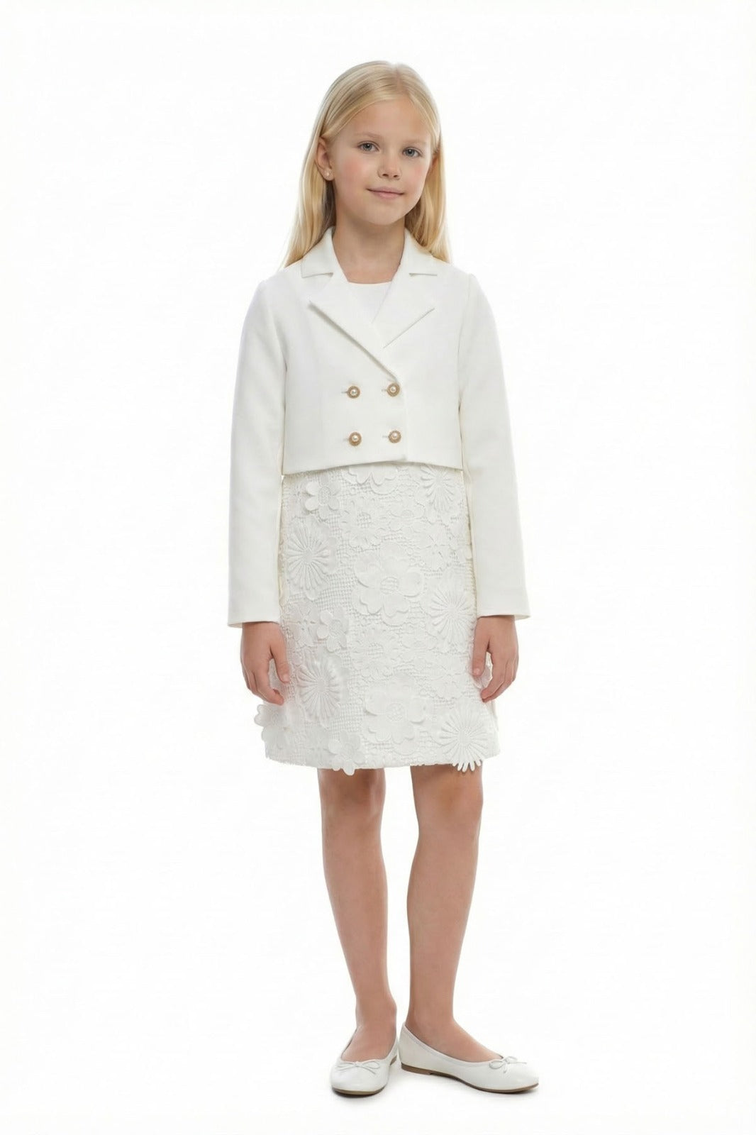 Ivory Elegance Girls’ Two-Piece Set