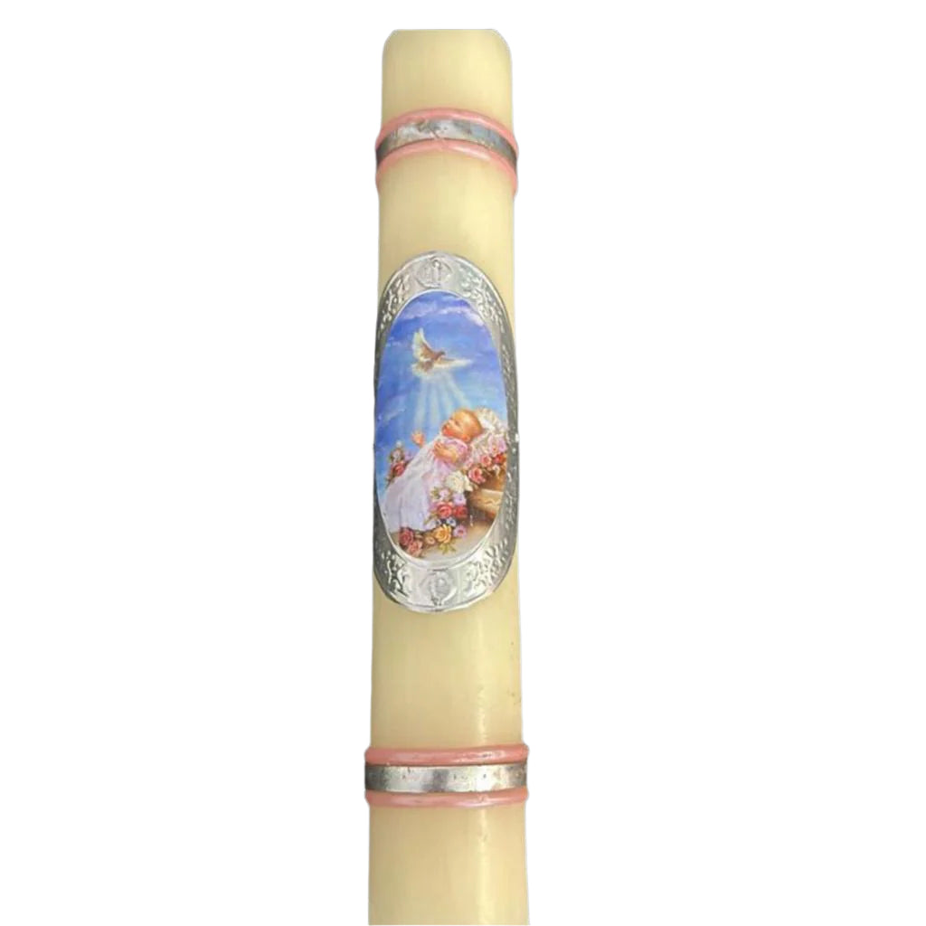 Copy of Copy of Baby girls christening candle