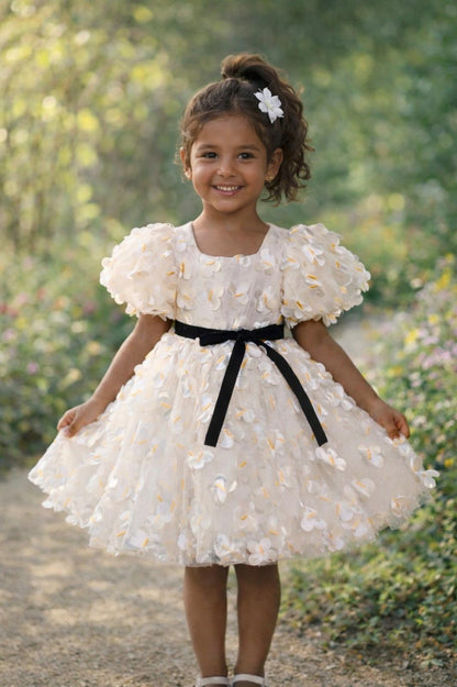 White & Yellow Floral Bloom Dress
