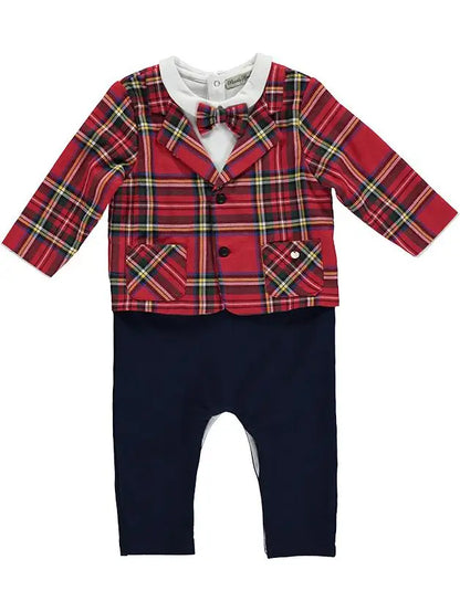 Babygrow Effect Red Checkered Suit with Blue Pants