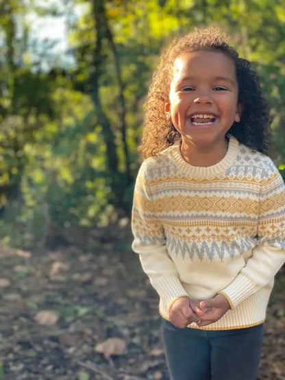 Ginny Sweater in Gold, Grey, and Ivory