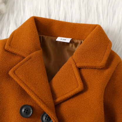 Baby Boy/Girl Lapel Double Breasted Wool Blend Coat