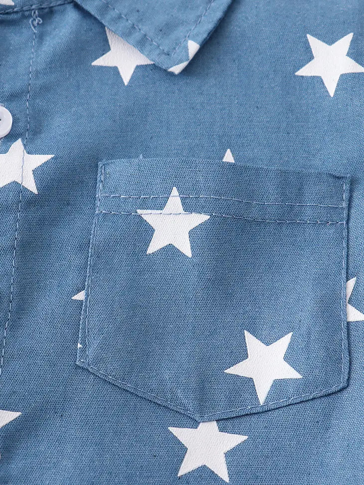 Navy Star Pocket Shirt