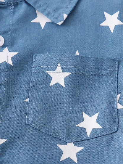 Navy Star Pocket Shirt
