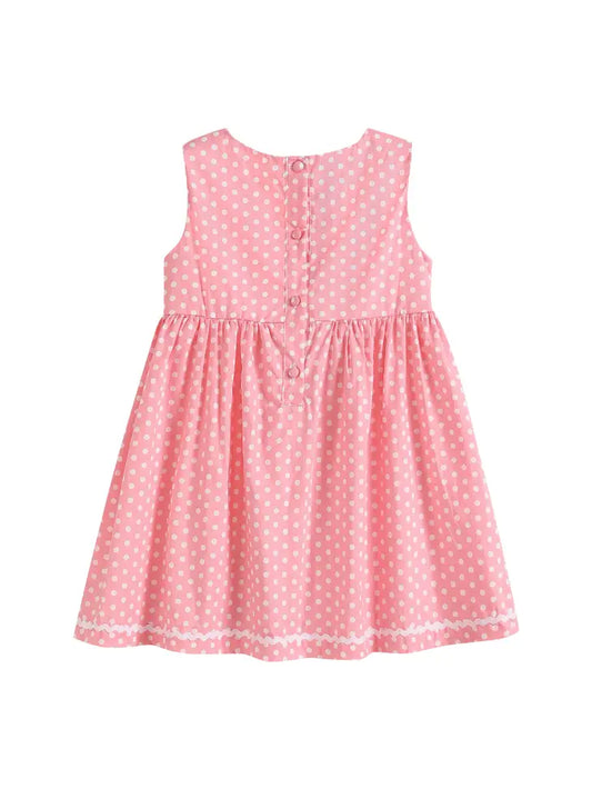 Pink Dot Floral Rooster Baby Dress
