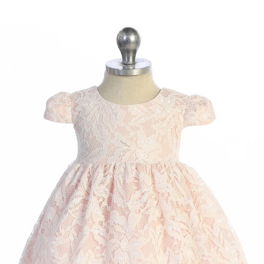 Lace V Back Bow Baby Dress